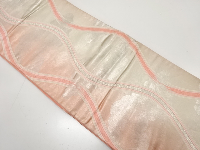 JAPANESE KIMONO / ANTIQUE FUKURO OBI / SILK / WOVEN CLOUD